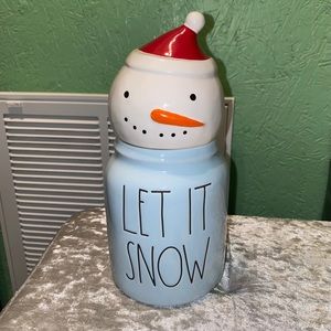 Rae Dunn Let It Snow Snowman Topper Canister